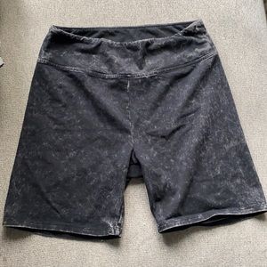 Victoria’s Secret Pink black distressed biker shorts